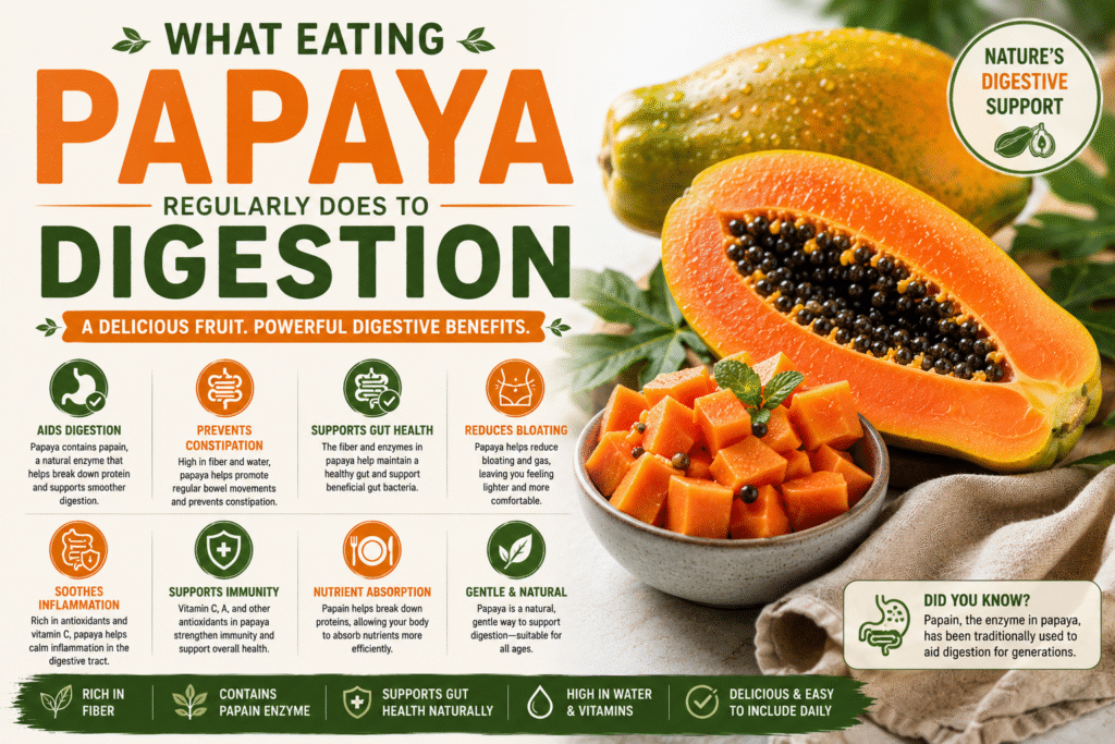  Papaya fruit showing digestive benefits and gut health support
