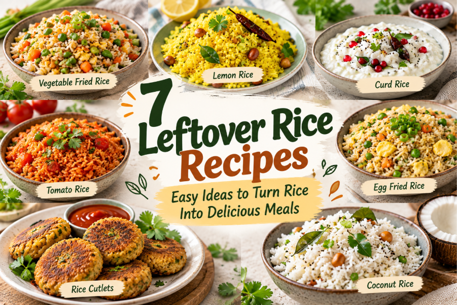 7 easy leftover rice recipes including fried rice, lemon rice and rice cutlets 
