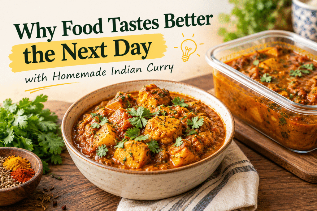 Why food tastes better the next day with homemade Indian curry.